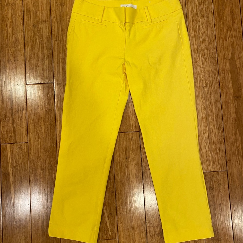 LOFT Riveria Marisa Cropped Pant sz 0 Yellow
